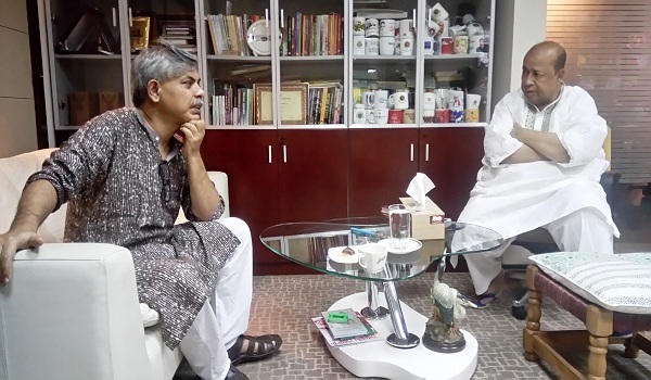চ্যানেল আই কার্যালয়ে ফরিদুর রেজা সাগর ও আনিসুল হক