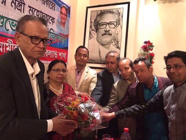 প্রবাসী কল্যাণ ও বৈদেশিক কর্মসংস্থান মন্ত্রণালয়ের মন্ত্রী নুরুল ইসলাম বিএসসিকে শুভেচ্ছা জানানো হয়