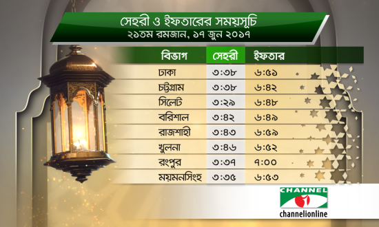 সেহরি ও ইফতারের সময়সূচি