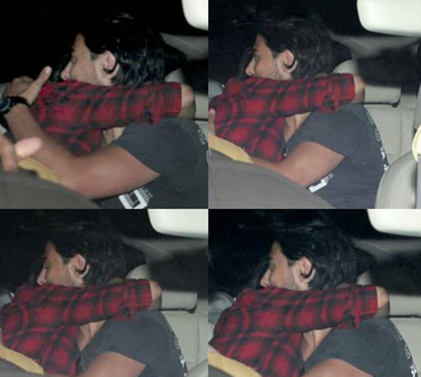 গাড়িতে আলিঙ্গনরত অবস্থায় মাইকেল করসেল ও শ্রুতি হাসান