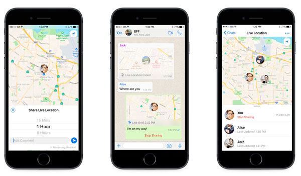 হোয়াটসঅ্যাপ লাইভ লোকেশন