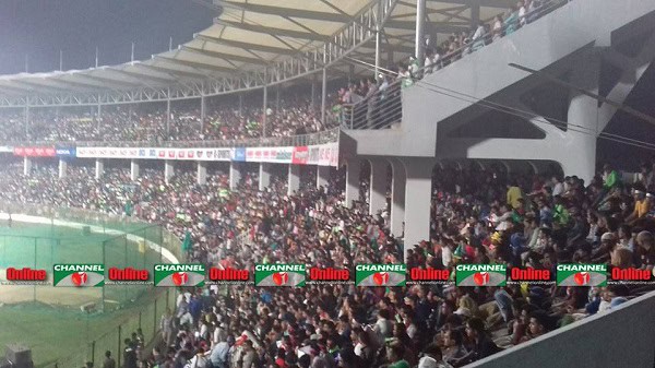 Crowded stadium with spectators during a sports event in Bangladesh. Channel i News - চ্যানেল আই নিউজ