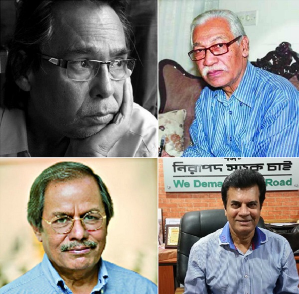 (ঘড়ির কাটা) হুমায়ুন ফরিদী, শেখ সাদী খান, ইলয়াস ঞাঞ্ন এবং সৈয়দ মনজুরুল ইসলাম