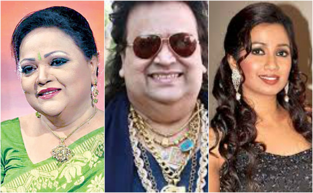 (বাম দিক থেকে) সাবিনা ইয়াসমিন, বাপ্পী লাহিড়ি ও শ্রেয়া ঘোষাল