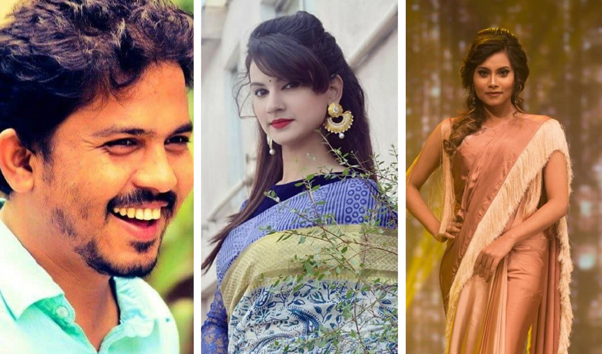 (বাম দিক থেকে) নির্মাতা তুহিন হোসেন, মিম মানতাশা ও নাবিলা আফরোজ