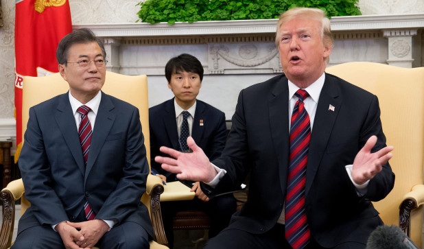 নর্থ কোরিয়া-মুন জায় ইন-ডোনাল্ড ট্রাম্প-বৈঠক