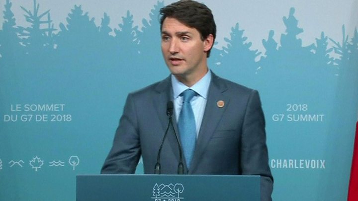 জাস্টিন ট্রুডো-ডোনাল্ড ট্রাম্প-জি-৭ সম্মেলন