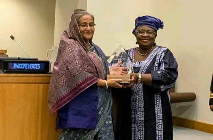 জাতিসংঘ-প্রধানমন্ত্রী-ভ্যাকসিন হিরো পুরস্কার