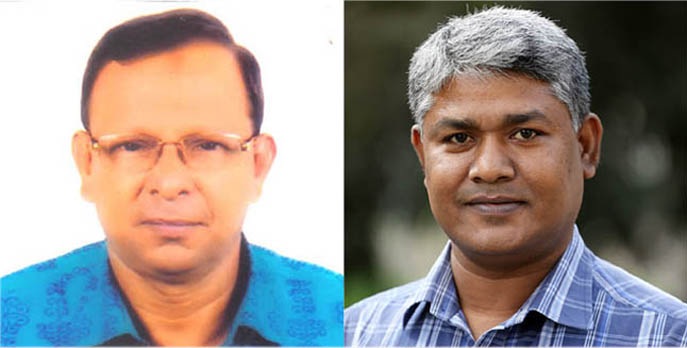 সভাপতি আশীষ কুমার (বামে), সাধারণ সম্পাদক মহসীনুল করিম (ডানে)