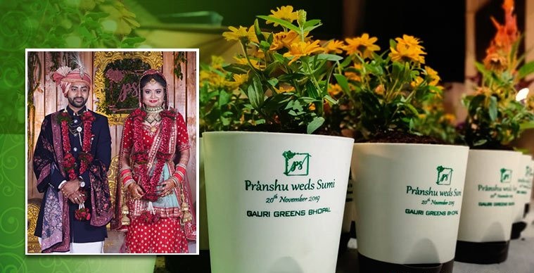 বিয়ের কার্ডের বদলে গাছসহ টব