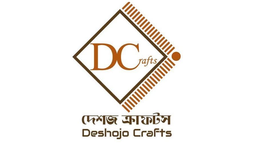 Deshjo Crafts logo with geometric design and Bengali text. Channel i News - চ্যানেল আই নিউজ