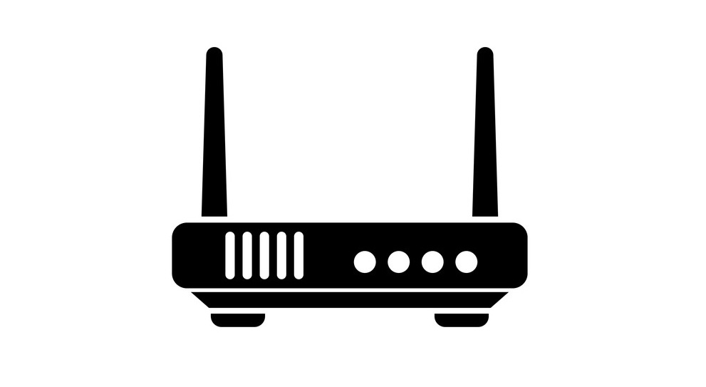 Wireless Router, Networking Wifi Modem. Flat Vector Icon illustration. Simple black symbol on white background. Wireless Router, Network Wifi Modem sign design template for web and mobile UI element