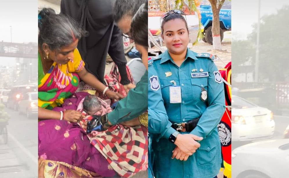 সন্তান প্রসবের সময় ফুটপাথে নারী ও পুলিশ কর্মকর্তার উপস্থিতি. Channel i News - চ্যানেল আই নিউজ