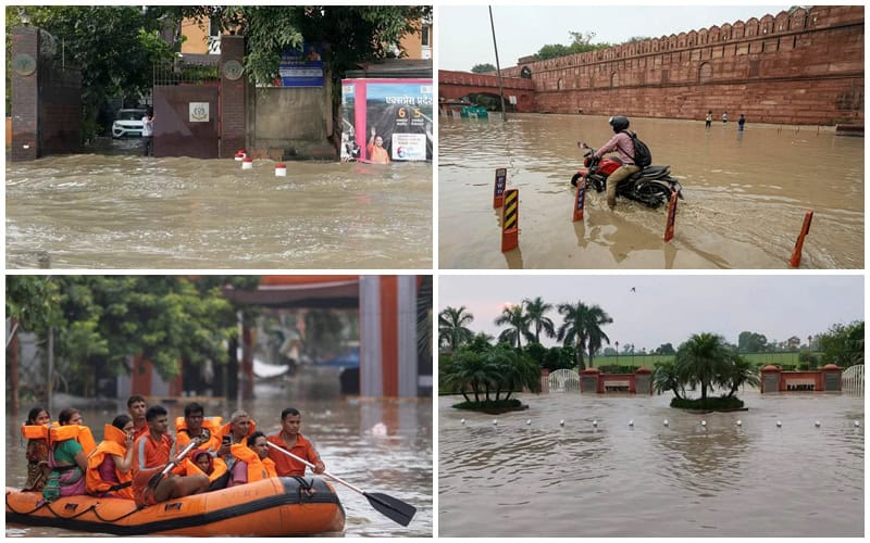 দিল্লির বন্যায় জলাবদ্ধতা, মানুষ ও যানবাহন পানিতে ডুবে গেছে. Channel i News - চ্যানেল আই নিউজ