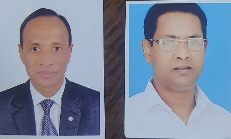 দুটি ব্যক্তির ছবি, একে অপরের পাশে, পেশাদার পোশাকে. Channel i News - চ্যানেল আই নিউজ