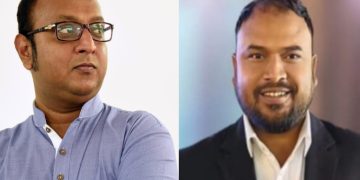 সভাপতি তানজিম আনোয়ার (বামে) ও সাধারণ সম্পাদক  বাতেন বিপ্লব (ডানে)