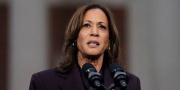 US Vice President Kamala Harris speaks at Howard University in Washington, DC, US, on Wednesday, Nov. 6, 2024. Kamala Harris has called Donald Trump to concede the election to the President-elect, a senior aide to the Vice President told Bloomberg. Photographer: Al Drago/Bloomberg via Getty Images