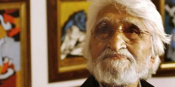 শিল্পী এমএফ হুসেইনের ছবি, তার চিত্রকর্মের পটভূমিতে. Channel i News - চ্যানেল আই নিউজ