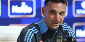 EZEIZA, ARGENTINA - NOVEMBER 18: Lionel Scaloni, coach of Argentina, attends a press conference  ahead of the 2026 South American Qualifier match against Peru, on November 18, 2024 in Ezeiza, Argentina. (Photo by Daniel Jayo/Getty Images)
