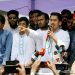 সার্জিস আলমের বক্তৃতা দিচ্ছেন, সমর্থকরা পাশে দাঁড়িয়ে. Channel i News - চ্যানেল আই নিউজ