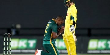 পঞ্চম উইকেট শিকারের পর এনগিদির উদযাপন