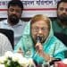 বেগম খালেদা জিয়া speaking at a press conference with party members. Channel i News - চ্যানেল আই নিউজ