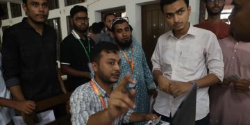 জাকসু নির্বাচনে ভোট গ্রহণের চিত্র। ছবি: ভিডিও থেকে নেওয়া