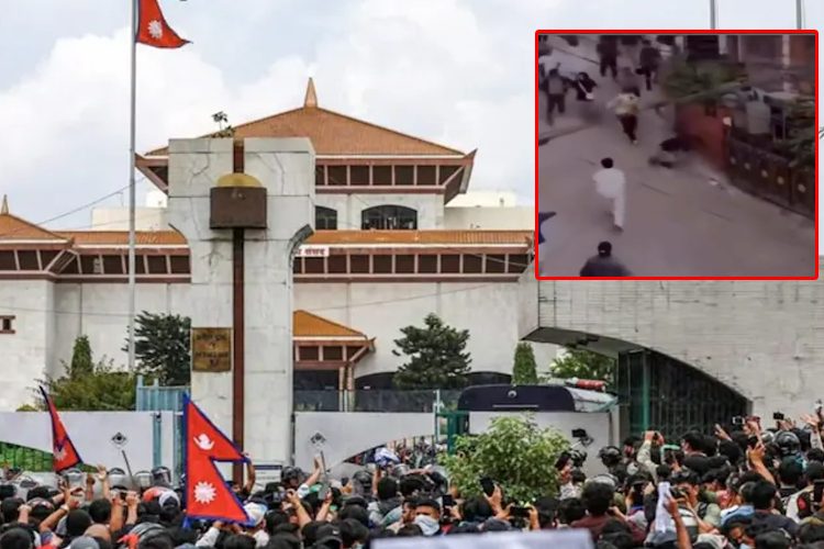 নেপালের রাস্তায় অর্থমন্ত্রীকে মারধর।