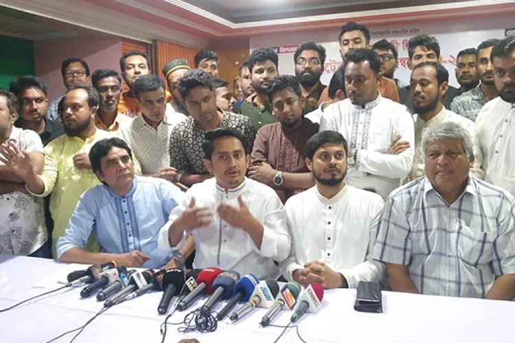 সংবাদ সম্মেলনে সারজিস আলম। ছবি: সংগৃহীত