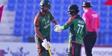 প্রথম ম্যাচে ১০১ রানের  সর্বোচ্চ জুটি গড়া মিরাজ-হৃদয়