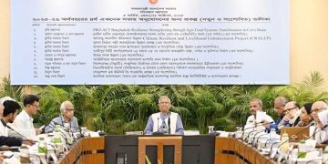 পরিকল্পনা কমিশন চত্বরে এনইসি সম্মেলন কক্ষে অনুষ্ঠিত একনেক-এর সভা