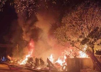 জালিয়াপাড়া বাজারের ১৯ দোকানে আগুন।