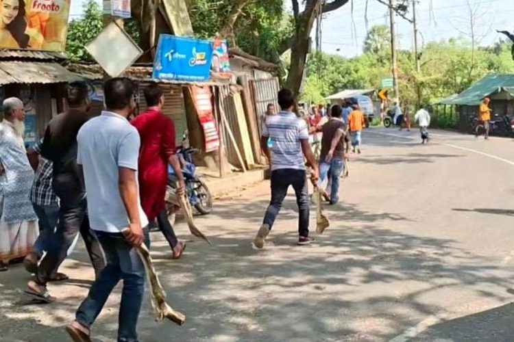 বিএনপির দুগ্রুপের ধাওয়া-পাল্টা ধাওয়া। ছবি: প্রতিনিধির পাঠানো