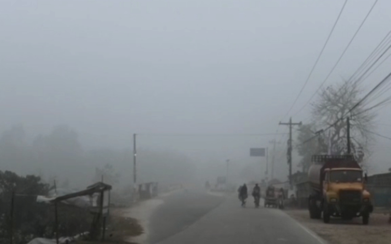 ঘন কুয়াশায় আচ্ছন্ন চুয়াডাঙ্গা, তাপমাত্রা নেমেছে ১১.৭ ডিগ্রিতে