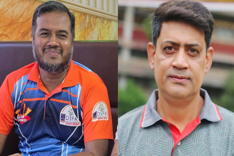 ছবি: ডুফা সভাপতি হিমন (বাঁয়ে) ও সাধারন সম্পাদক টুটুল (ডানে)