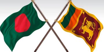 বাংলাদেশ ও শ্রীলংকার পতাকা