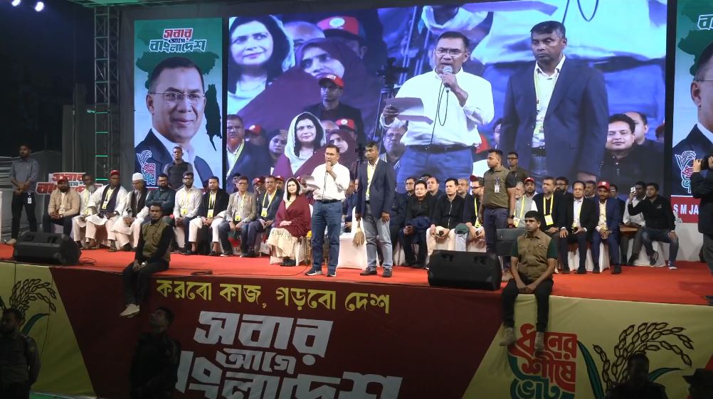 মধ্যরাতে জনসমাবেশে তারেক রহমানের যে আহ্বান