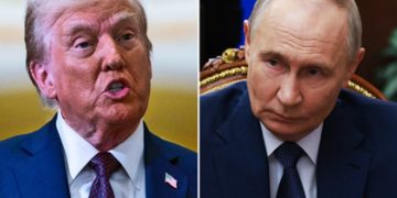 মার্কিন প্রেসিডেন্ট ডোনাল্ড ট্রাম্পে ও রাশিয়ার প্রেসিডেন্ট ভ্লাদিমির পুতিন। ছবি: সংগৃহীত