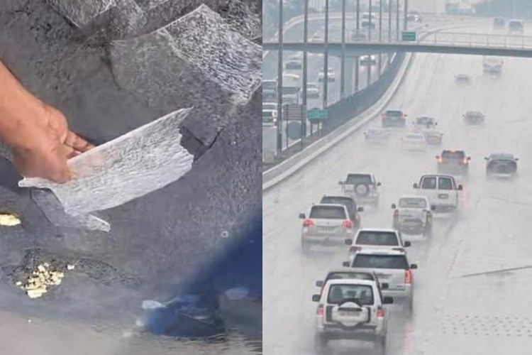 কুয়েতে শৈত্যপ্রবাহ বৃদ্ধি, বরফ জমেছে মরুভূমি এলাকায়