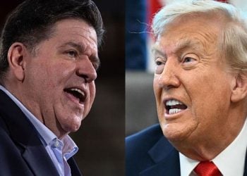 ছবির বাম পাশে যুক্তরাষ্ট্রের ইলিনয় অঙ্গরাজ্যের গভর্নর জেবি প্রিটজকার এবং ডান পাশে মার্কিন প্রেসিডেন্ট ডোনাল্ড ট্রাম্প, ছবি: সংগৃহীত।