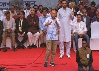 ছবি: পল্লবী লাল মাঠে আয়োজিত জনসভায় বিএনপির চেয়ারম্যান তারেক রহমান।