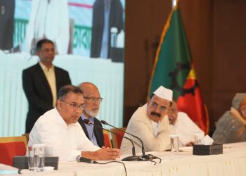 নির্বাচন পরবর্তী সংবাদ সম্মেলনে বিএনপি চেয়ারপার্সন তারেক রহমান। ছবি: মঞ্জুর মোর্সেদ রিকি