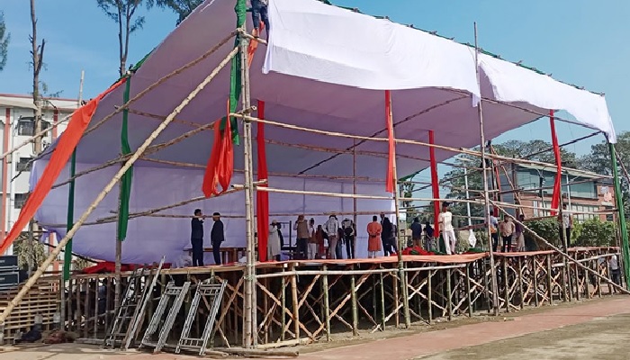 তারেক রহমানের নির্বাচনী সমাবেশের জন্য প্রস্তুত বরিশাল