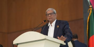 নির্বাচন পরবর্তী সংবাদ সম্মেলনে মির্জা ফখরুল ইসলাম আলমগীর। ছবি: মঞ্জুর মোর্সেদ রিকি