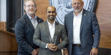 Louisiana Tech University’s Division of Research hosted the Research and Scholarship Awards on April 9, 2026. These awards are given to Louisiana Tech faculty who drive innovation through research and practice, leading to discoveries that expand the boundaries of knowledge. Photograph by Emerald McIntyre/Louisiana Tech University