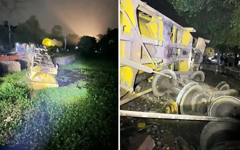 হবিগঞ্জে তেলবাহী ট্রেনের ৫ বগি লাইনচ্যুত
