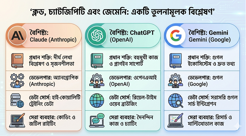 ক্লড চ্যাটজিপিটি জেমেনি