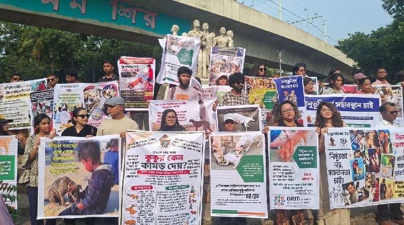 বেওয়ারিশ কুকুর নিধন বন্ধের দাবিতে প্রাণিপ্রেমীদের মানববন্ধন | চ্যানেল আই অনলাইন