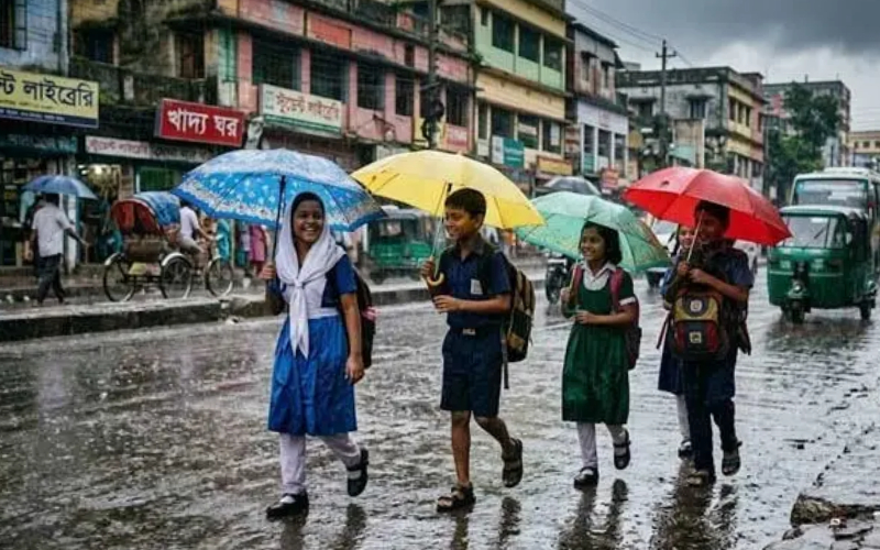 ভারী বৃষ্টিতে রাজধানীর কয়েকটি স্কুল-কলেজ ছুটি, স্থগিত পরীক্ষা