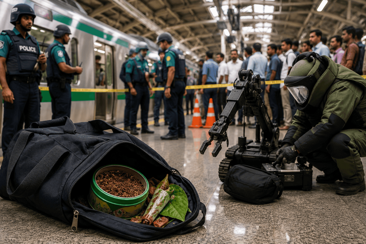 মেট্রো স্টেশনে ‘বোমা আতঙ্ক’, শেষে মিলল জর্দার কৌটা-পান